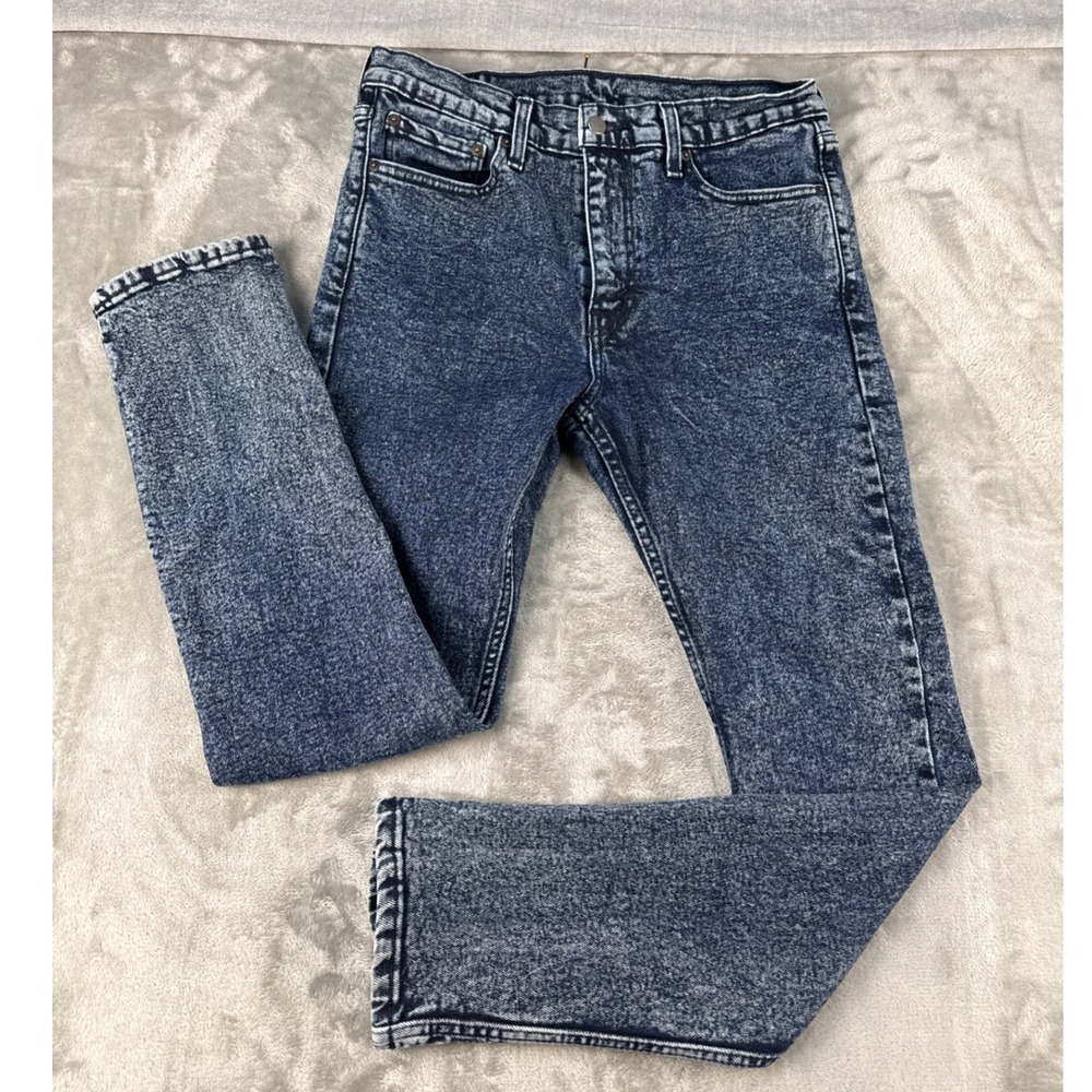 Levis Jeans Mens 32x30 510 Skinny Blue Acid Wash Denim EUC